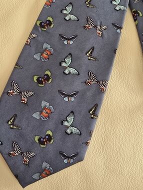 American Museum of Natural History Blue Butterfly Silk Men's Necktie Tie